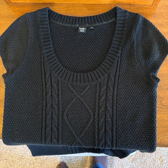 Twik Exclusive Simons Sweater Dress Mini Black Bodycon Women's Size M - Picture 3 of 10